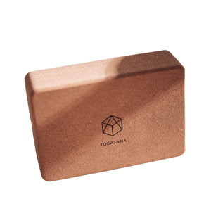 YOGASANA Classic Cork Yoga Block 85D (Single) sustainable cork yoga prop product shot