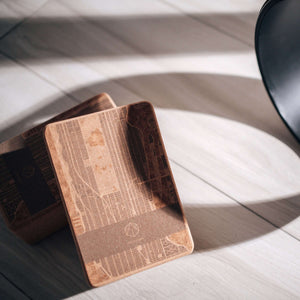 YOGASANA Cork Yoga Block 85D (Single) - Midnight New York Edition close-up under natural sunlight