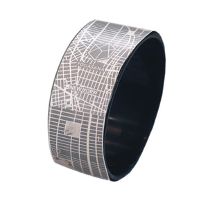 Yogasana Midnight New York yoga wheel showing elegant city grid pattern symbolising the energy of New York.